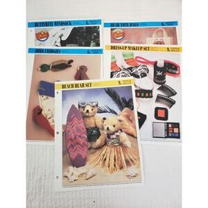 (J5) 1993 Annie's Attic Plastic Canvas Toys & Dolls/ Quick Easy Patterns of 5